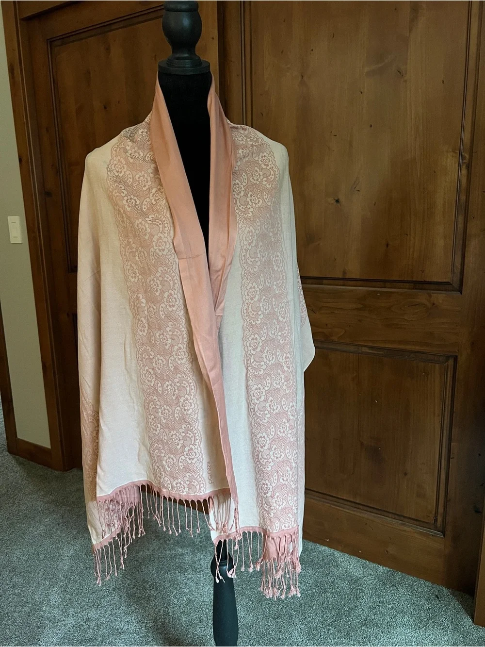 Pashmina Turkish Elegant Pink Women's Scarf - Lightweight Fringe Wrap